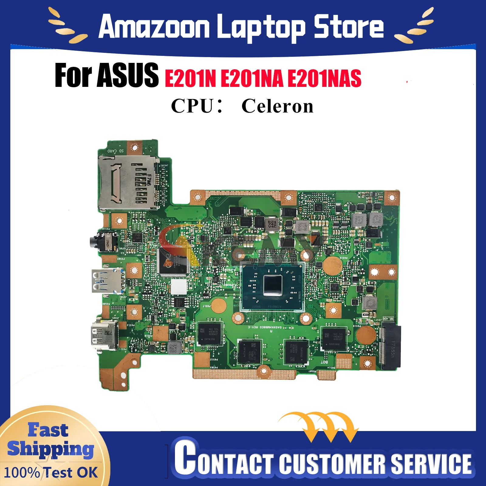 E201NA Laptop Motherboard For ASUS EeeBook E201NAS E201N E201NA Notebook Mainboard With Celeron CPU 100% tests OK fast shipping
E201NA Laptop Motherboard For ASUS EeeBook E201NAS E201N E201NA Notebook Mainboard With Celeron CPU 100% tests OK fast shipping
