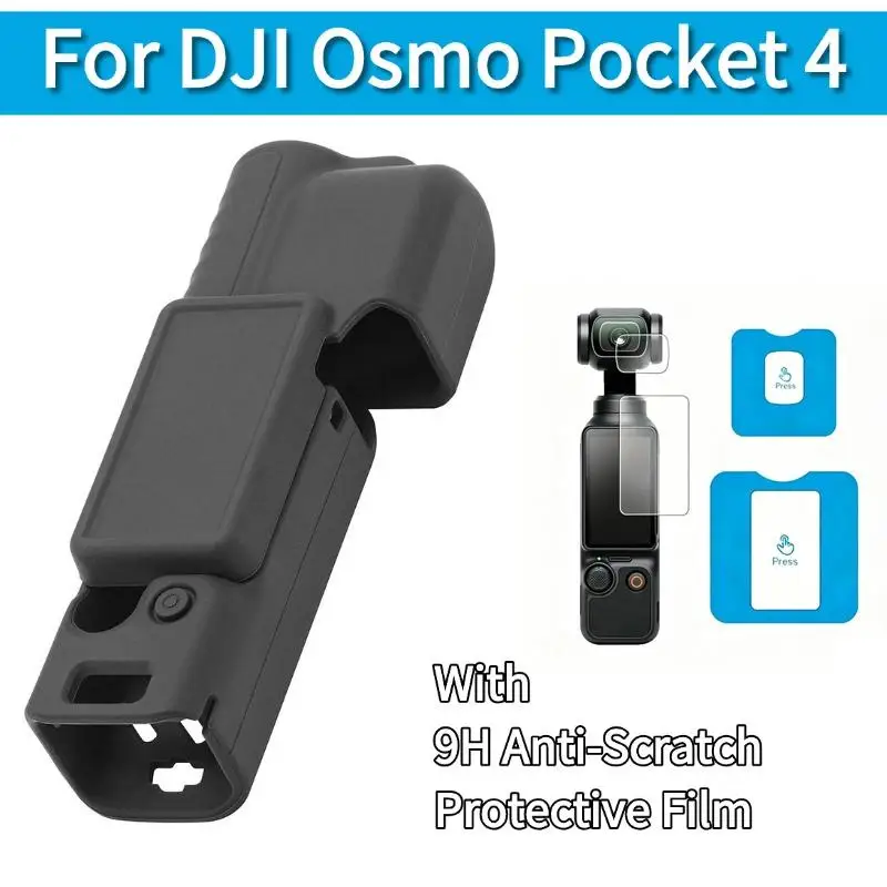 Silicone Case for DJI Osmo Pocket 4 Protective Cover Skin Sleeve + 9H Tempered Glass Screen Protector Gimbal Camera Accessories
Silicone Case for DJI Osmo Pocket 4 Protective Cover Skin Sleeve + 9H Tempered Glass Screen Protector Gimbal Camera Accessories