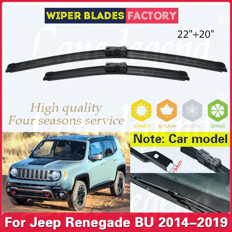 Car Front Wiper Blades For Jeep Renegade BU 2014 - 2019 Windshield Windscreen Clean Window Rain Brushes Car Accessories 22"+20"
Car Front Wiper Blades For Jeep Renegade BU 2014 - 2019 Windshield Windscreen Clean Window Rain Brushes Car Accessories 22"+20"