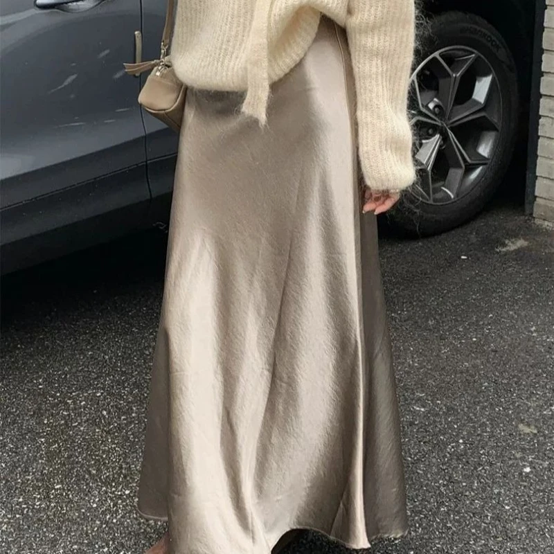 Skirts Women High Waist Solid A-line Mid-calf Female Korean Fashion Mujer Faldas Office Lady Elegant Loose Summer Sweet
Skirts Women High Waist Solid A-line Mid-calf Female Korean Fashion Mujer Faldas Office Lady Elegant Loose Summer Sweet
