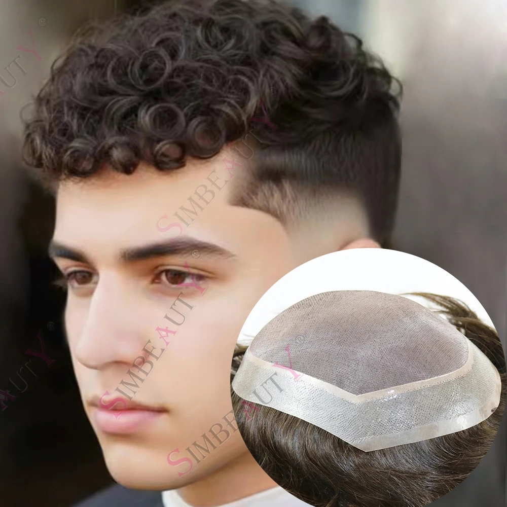 18mm 15mm Natural Curly Toupee for Afro Men's Human Hair Super Durable Mono&PU Breathable Man Toupet Capillary Prosthesis System
18mm 15mm Natural Curly Toupee for Afro Men's Human Hair Super Durable Mono&PU Breathable Man Toupet Capillary Prosthesis System