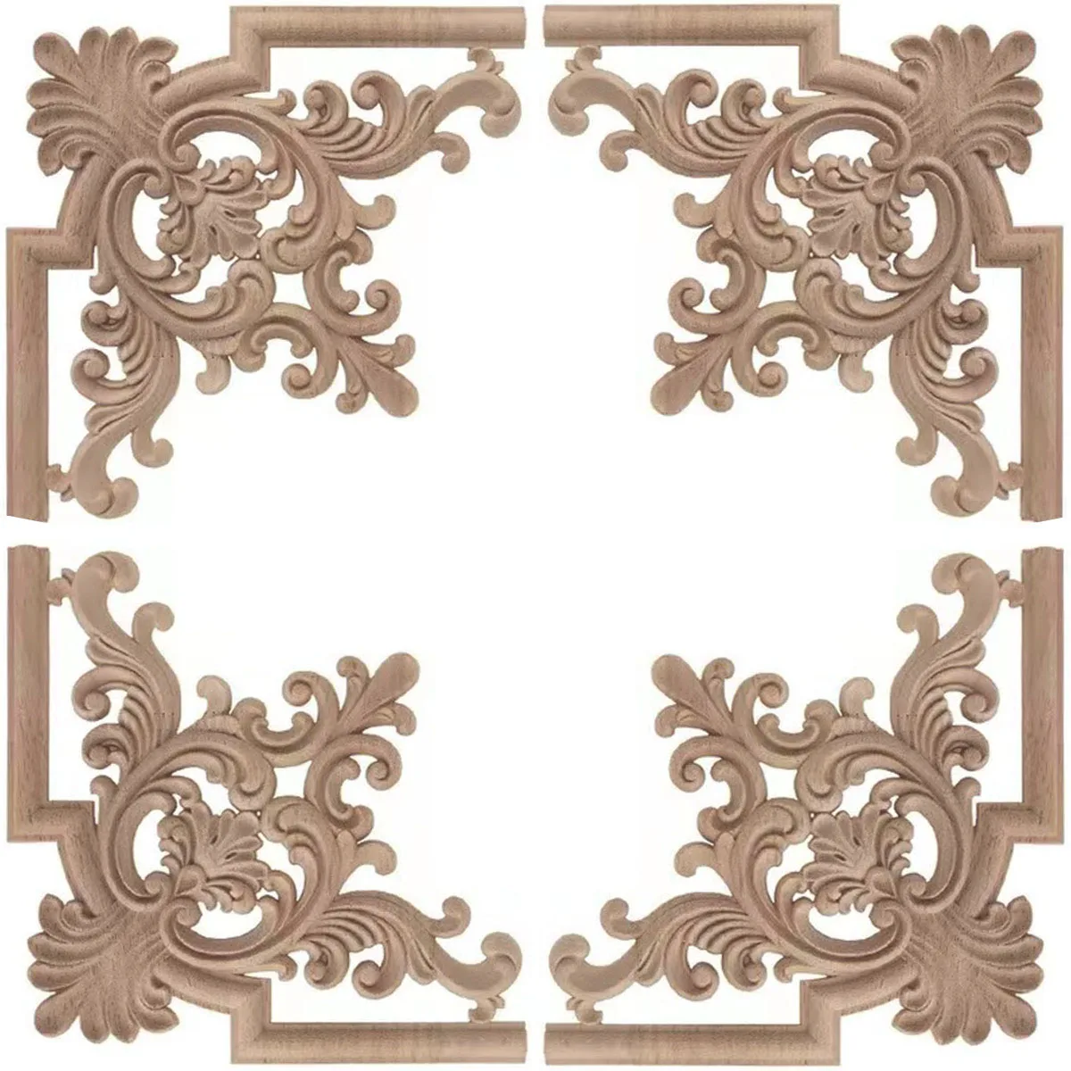 4PCS Decorative Wood Carved Corner Onlay Appliques 5.9 * 5.9in for Furniture Door Cabinet
4PCS Decorative Wood Carved Corner Onlay Appliques 5.9 * 5.9in for Furniture Door Cabinet