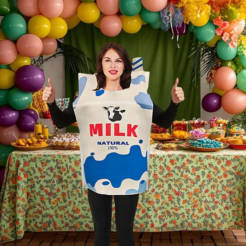 Halloween Costumes Milk Carton Party Costume Creative Humorous Holiday Clothing For Women Men Stage Performances School Event
Halloween Costumes Milk Carton Party Costume Creative Humorous Holiday Clothing For Women Men Stage Performances School Event