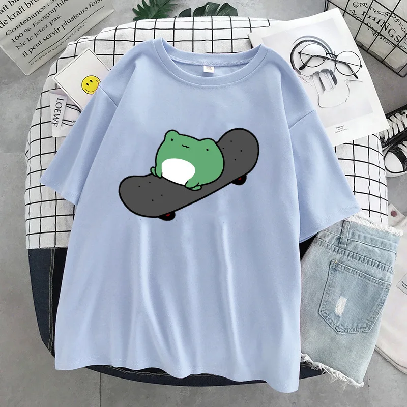 2021 Summer New Women's Cute Frog Print Round Neck T-shirt Women's Short-sleeved T-shirt Women's Oversized T-shirt Half-sleeve
2021 Summer New Women's Cute Frog Print Round Neck T-shirt Women's Short-sleeved T-shirt Women's Oversized T-shirt Half-sleeve