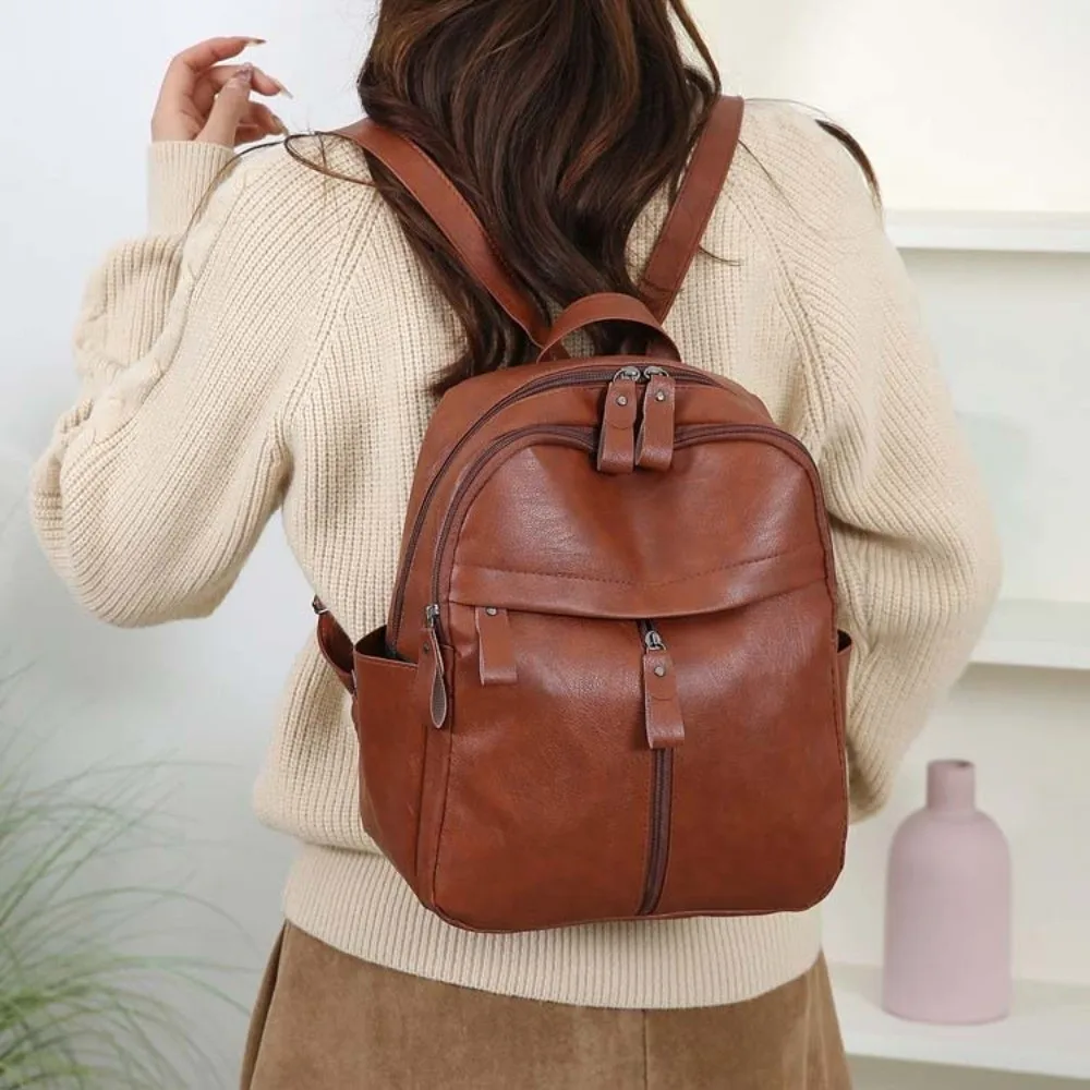 Элегантный мягкий рюкзак из ПУ в корейском стиле, однотонный, большой вместимости, школьный ранец, с множеством карманов, водоотталкивающий, повседневный, для мам
Элегантный мягкий рюкзак из ПУ в корейском стиле, однотонный, большой вместимости, школьный ранец, с множеством карманов, водоотталкивающий, повседневный, для мам