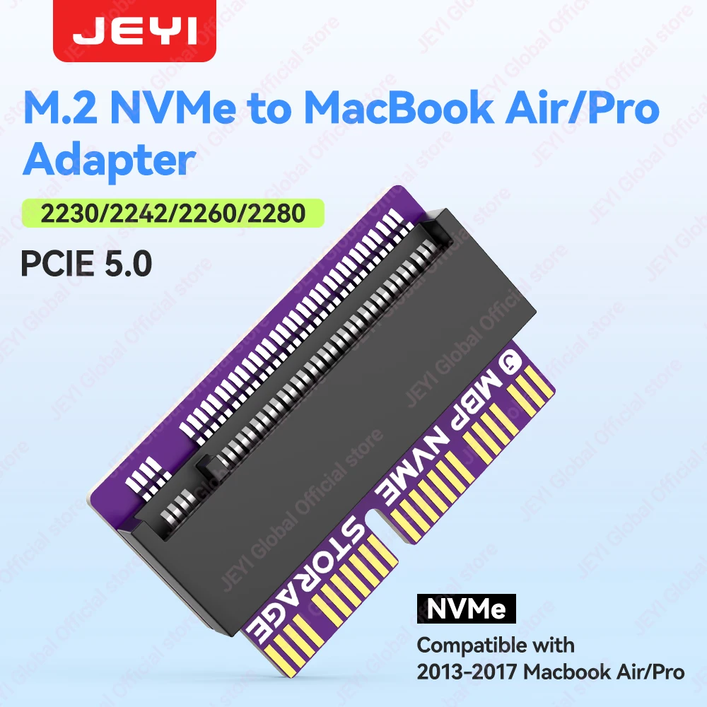Адаптер-конвертер JEYI PCIE 5.0 M.2 NVME для SSD-накопителей MacBook, для обновления MacBook Air Pro 2013-2017 (модели A1465, A1466, A1398, A1502)
Адаптер-конвертер JEYI PCIE 5.0 M.2 NVME для SSD-накопителей MacBook, для обновления MacBook Air Pro 2013-2017 (модели A1465, A1466, A1398, A1502)