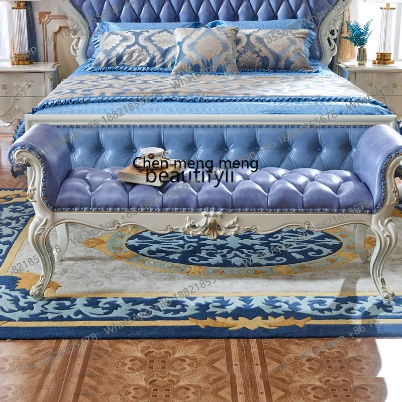 B178 All solid wood European bedside stool bedroom shoe changing stool carved leather princess stool2936
B178 All solid wood European bedside stool bedroom shoe changing stool carved leather princess stool2936