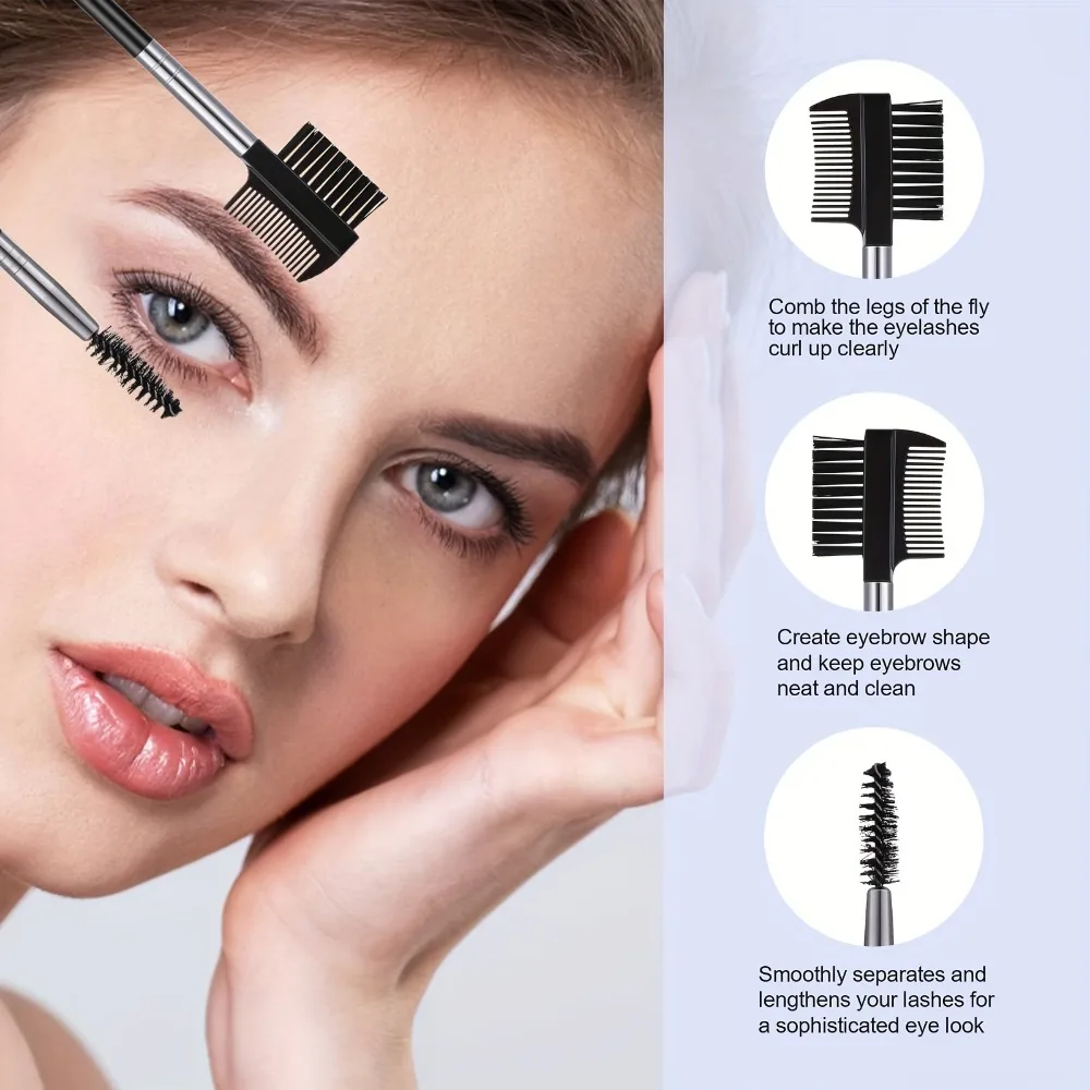 3 in 1 Eyebrow Eyelash Brush Dual End Nylon Bristles Anti Clump Grooming Tool for Mascara Brows Travel Friendly Beauty Essential
3 in 1 Eyebrow Eyelash Brush Dual End Nylon Bristles Anti Clump Grooming Tool for Mascara Brows Travel Friendly Beauty Essential