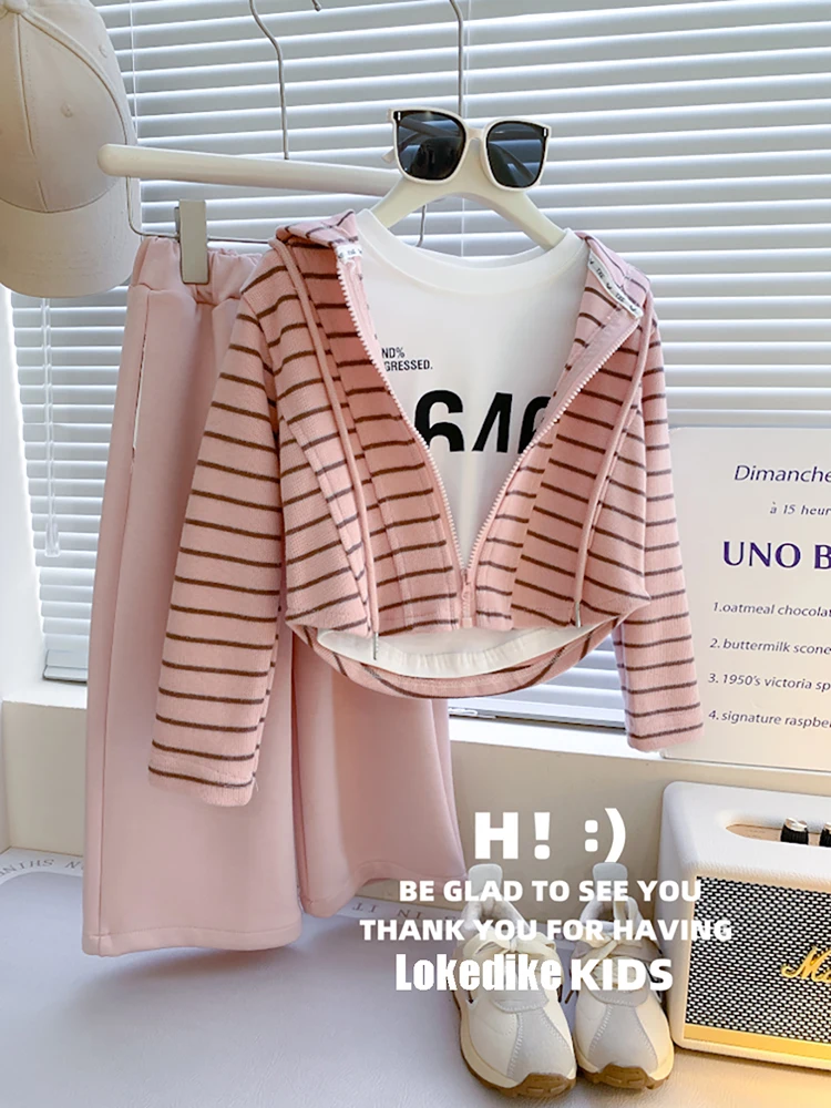 Casual Children Clothes Sets Spring Autumn Kids Girls Stripd Hooded Coats+Loose Pants 2Pcs Korean Style Girl Outfit Suit 1-6Y
Casual Children Clothes Sets Spring Autumn Kids Girls Stripd Hooded Coats+Loose Pants 2Pcs Korean Style Girl Outfit Suit 1-6Y