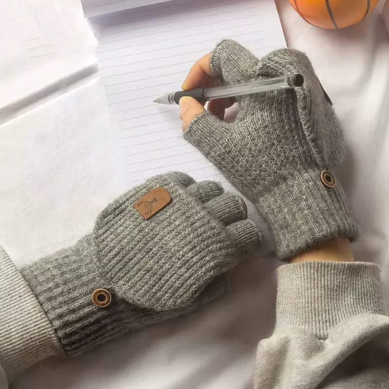 Women Winter Half Finger Thick Warm Gloves, Fashion Plush Flip Knitted Gloves Suitable for Outdoor Sports
Women Winter Half Finger Thick Warm Gloves, Fashion Plush Flip Knitted Gloves Suitable for Outdoor Sports