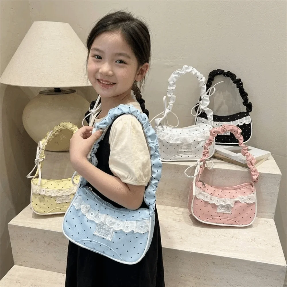 Lace Polka Dot Shoulder Bag Drawstring Stretchable Strap Pleated Underarm Bag Ultralight Multi-Color French Stick Handbag
Lace Polka Dot Shoulder Bag Drawstring Stretchable Strap Pleated Underarm Bag Ultralight Multi-Color French Stick Handbag