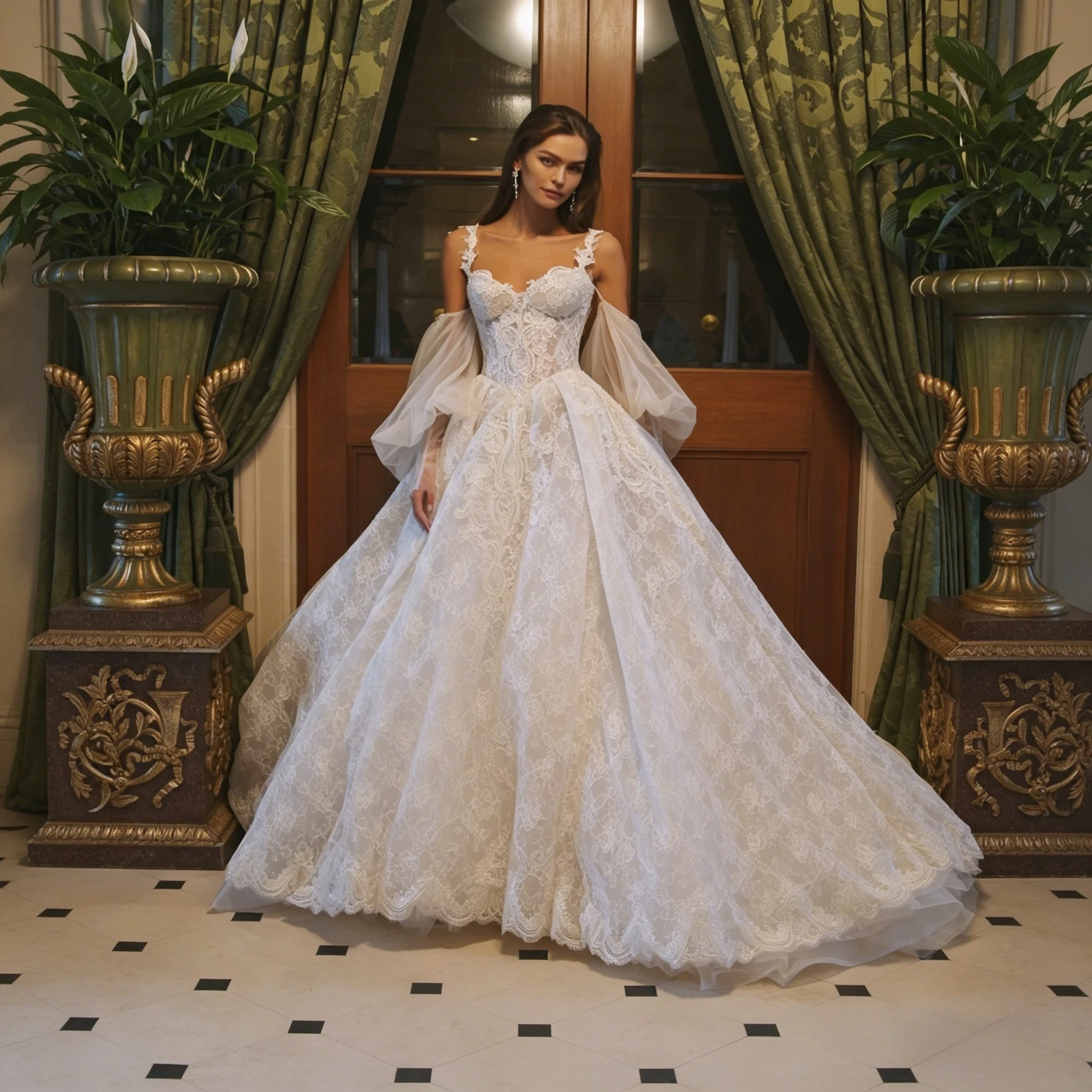 Customized Luxury Sweetheart Lace Ball Gown Wedding Dress Detachable Tulle Sleeves Sheer Corset Bridal Gown Vestidos De Novia
Customized Luxury Sweetheart Lace Ball Gown Wedding Dress Detachable Tulle Sleeves Sheer Corset Bridal Gown Vestidos De Novia