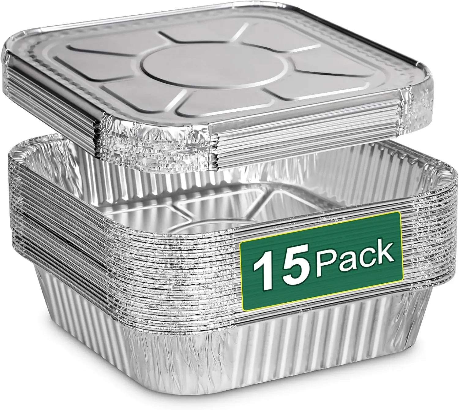 Disposable Aluminum Foil Pans with Lids 8x8 Inch 15 Pack Heavy Duty Baking Trays for Air Fryer Oven Leakproof Design
Disposable Aluminum Foil Pans with Lids 8x8 Inch 15 Pack Heavy Duty Baking Trays for Air Fryer Oven Leakproof Design