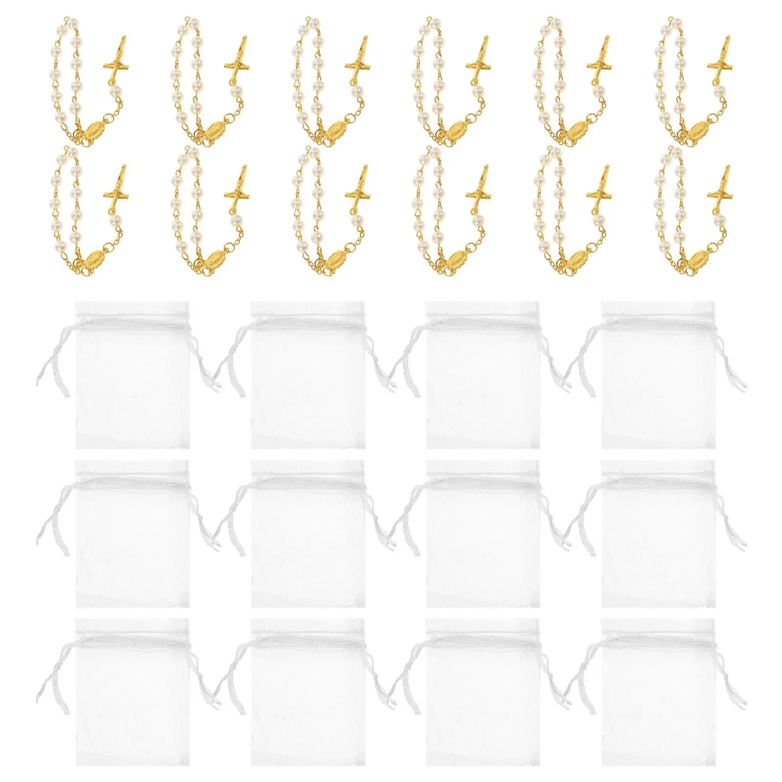 12 Sets Mini Rosary Pearl Cross Bracelets Sweatproof Religious Gifts Baptism Favors Crystal Christian Virgin Bracelet
12 Sets Mini Rosary Pearl Cross Bracelets Sweatproof Religious Gifts Baptism Favors Crystal Christian Virgin Bracelet