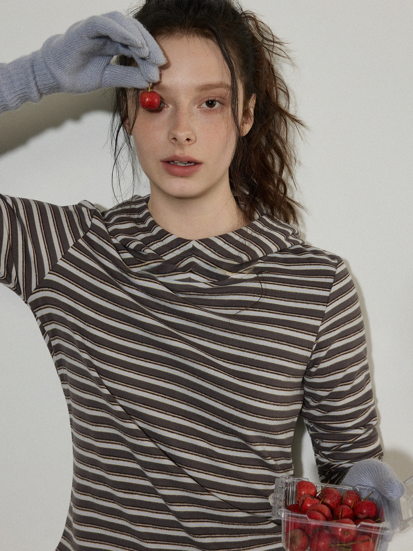 Lofi Choose mat Striped Hooded Knitted Base irt Women's Spring New Versatile Overhead Top Elastic Polyester Blend
Lofi Choose mat Striped Hooded Knitted Base irt Women's Spring New Versatile Overhead Top Elastic Polyester Blend