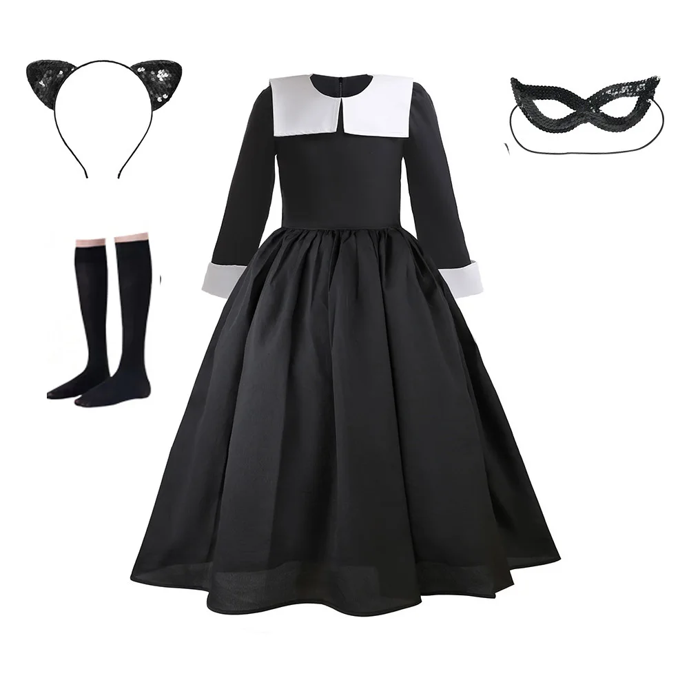 Black Costume Dress for Girls Halloween birthday Party Dresses Set 4pcs Kids Princess Gown Dress up for Little Girls 3-12years
Black Costume Dress for Girls Halloween birthday Party Dresses Set 4pcs Kids Princess Gown Dress up for Little Girls 3-12years