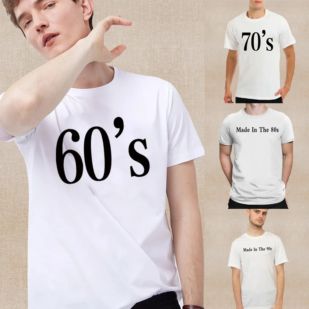 60s~90s Typeface Print Short Sleeve Tshirt Clothes Print Clothing Fashion O-neck Short Sleeve Stretched Youthful Comfortable Top
60s~90s Typeface Print Short Sleeve Tshirt Clothes Print Clothing Fashion O-neck Short Sleeve Stretched Youthful Comfortable Top