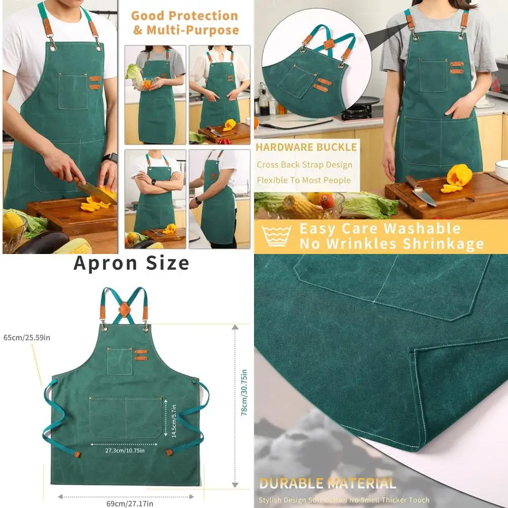 Холщовые фартуки шеф-повара с большими карманами для мужчин и женщин, дизайн с перекрестной спинкой
Холщовые фартуки шеф-повара с большими карманами для мужчин и женщин, дизайн с перекрестной спинкой