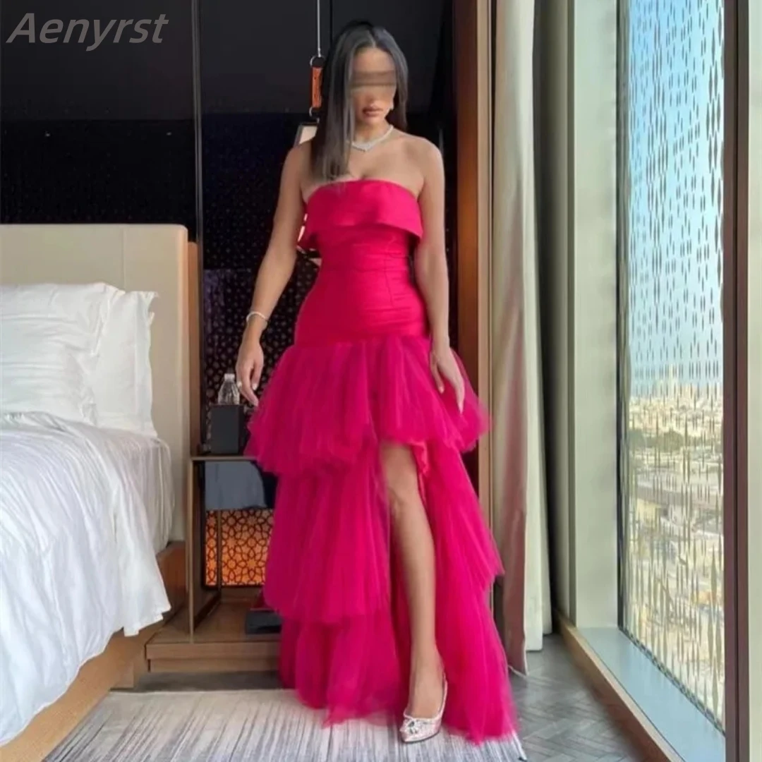 Strapless Evening Dresses Side Slit Tiered Prom Dresses Floor-Length فستان حفلات الزفاف for Christmas Women Formal Party Gowns
Strapless Evening Dresses Side Slit Tiered Prom Dresses Floor-Length فستان حفلات الزفاف for Christmas Women Formal Party Gowns