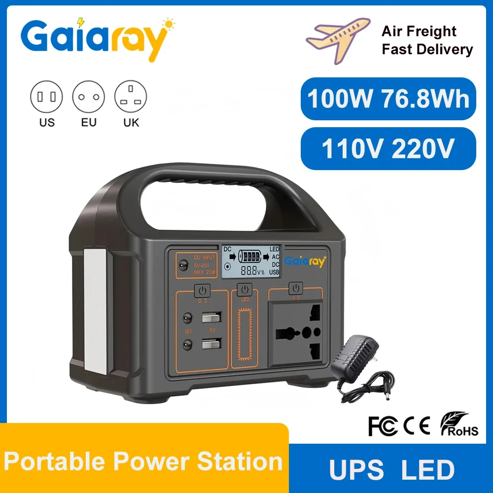 Top! 100W 24000mAh Portable Power Station 220V/110V Power Bank 76.8Wh Solar Power Generator LiFePO4 Outdoor Energy For Camping T
Top! 100W 24000mAh Portable Power Station 220V/110V Power Bank 76.8Wh Solar Power Generator LiFePO4 Outdoor Energy For Camping T