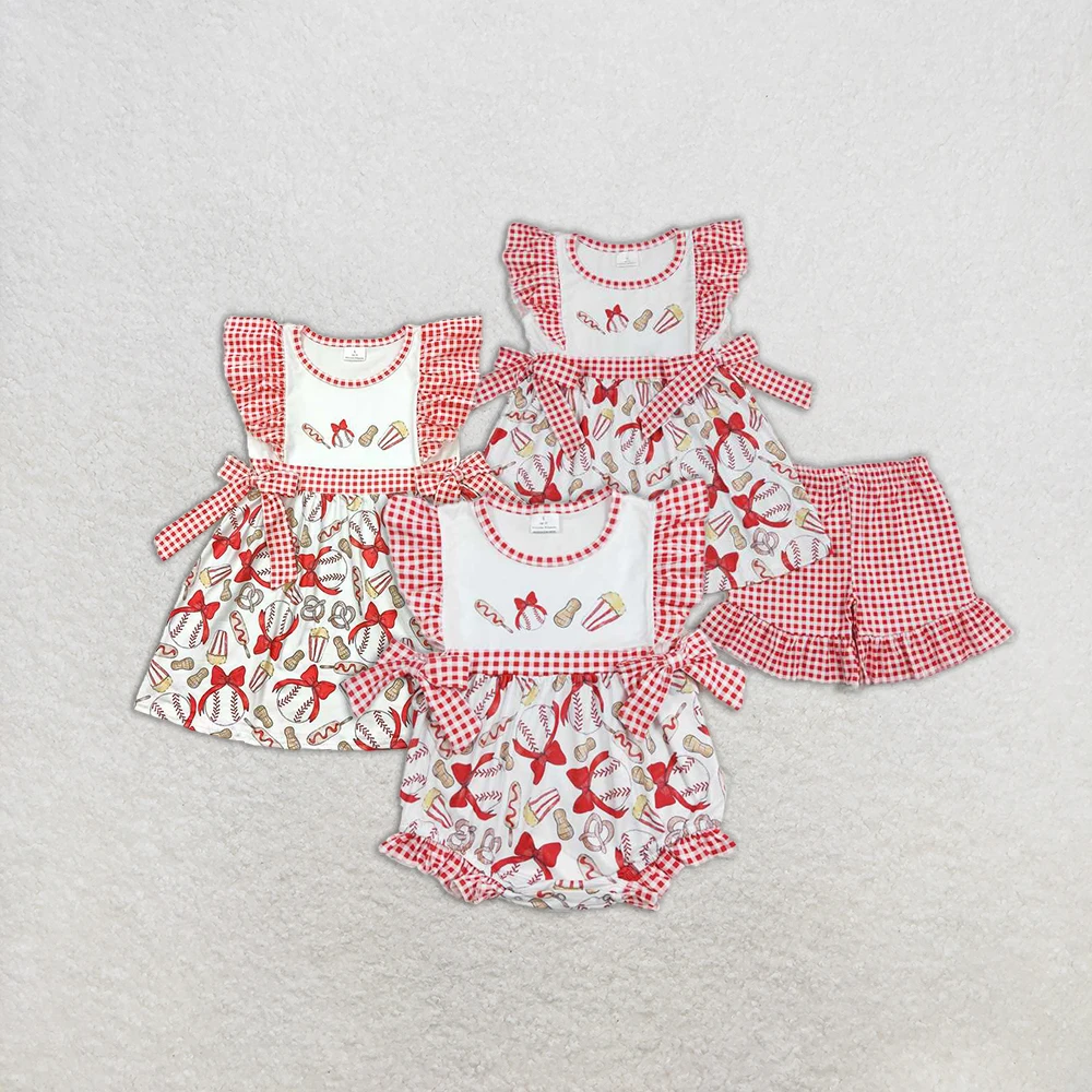 GSSO0516 Wholesale Summer baby rompers kids clothes girl bow baseball flying sleeve shorts sets Boutique baby girl clothes sets
GSSO0516 Wholesale Summer baby rompers kids clothes girl bow baseball flying sleeve shorts sets Boutique baby girl clothes sets