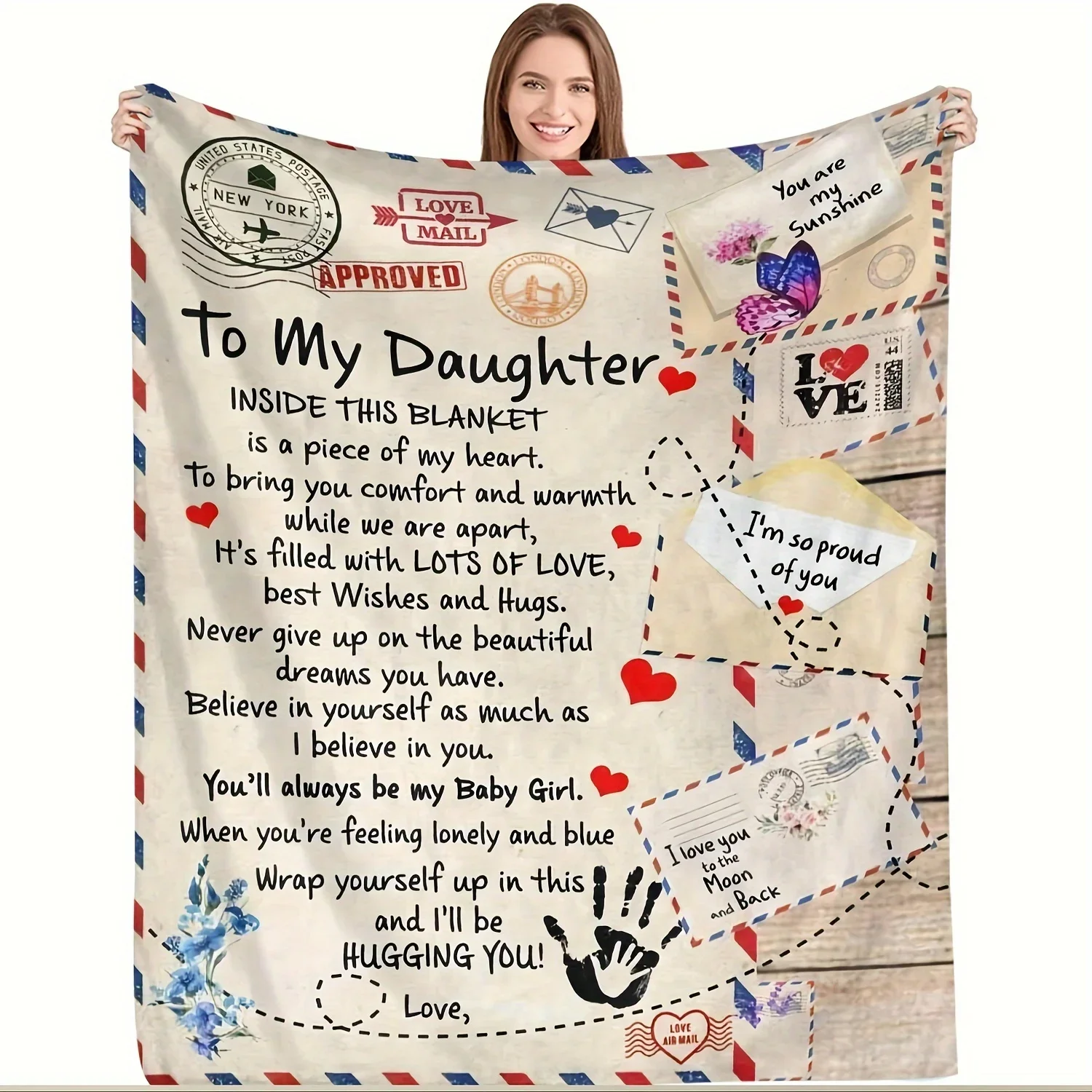 To My Daughter Love Letter Blanket Heartwarming Message Vintage Envelope Design for Emotional Gifts Cozy Nights
To My Daughter Love Letter Blanket Heartwarming Message Vintage Envelope Design for Emotional Gifts Cozy Nights
