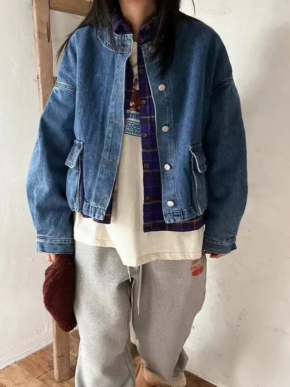 Womens Waed Denim Open Cardigan Jaet Loose Slimming Single Button Casual Versatile ort Coat Trendy Long Sve round Ne
Womens Waed Denim Open Cardigan Jaet Loose Slimming Single Button Casual Versatile ort Coat Trendy Long Sve round Ne
