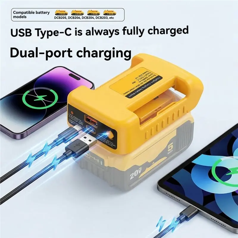 Fast Charging USB Battery Adapter Converter For 18V/20V Li- With USB Type-C Battery Holder-【A74Z Miuai】
Fast Charging USB Battery Adapter Converter For 18V/20V Li- With USB Type-C Battery Holder-【A74Z Miuai】