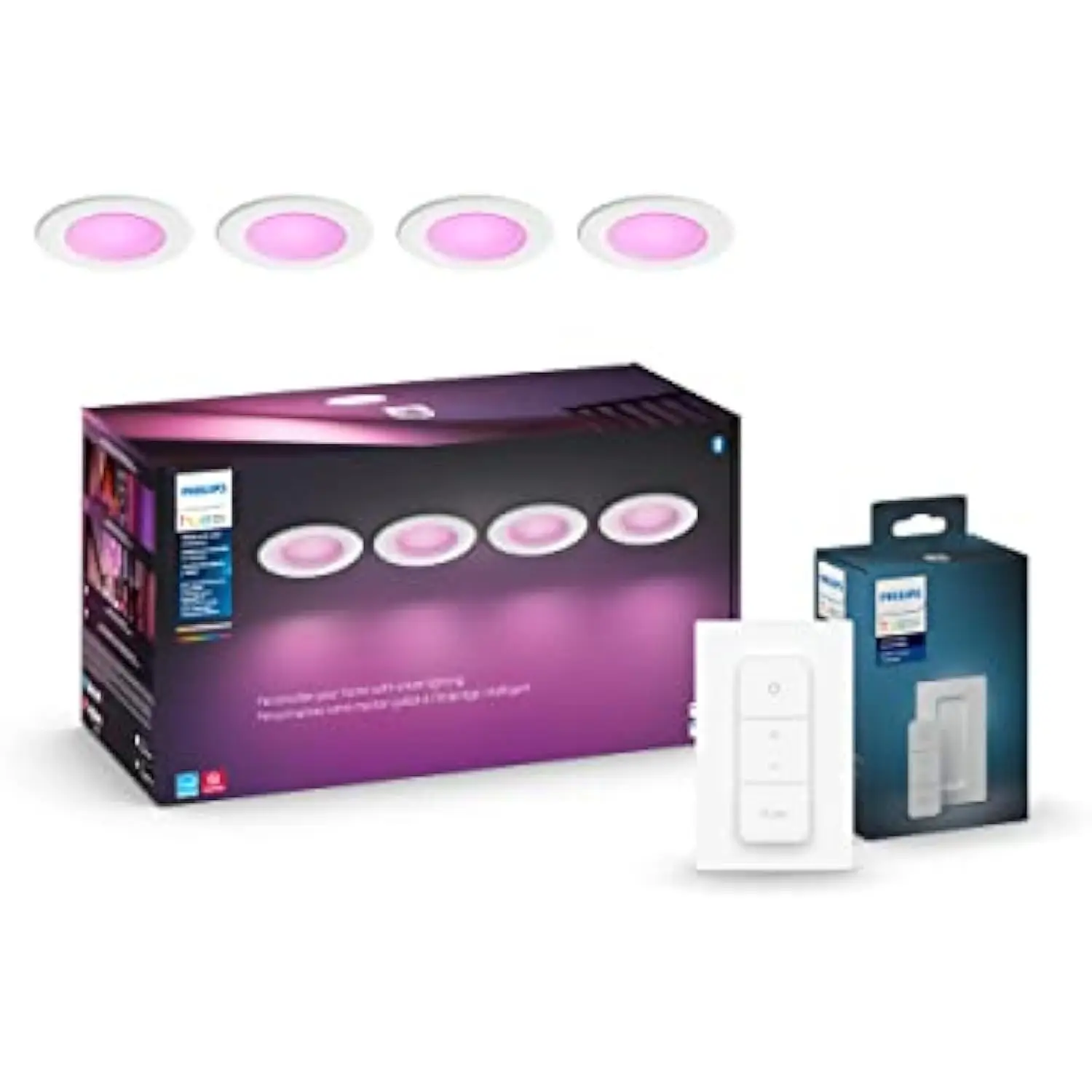 Bundle of New Version White and Color Ambiance Extra Bright Dimmable Recessed LED Smart 6Downlight for Retrofit Cans, 4 Pack +
Bundle of New Version White and Color Ambiance Extra Bright Dimmable Recessed LED Smart 6Downlight for Retrofit Cans, 4 Pack +