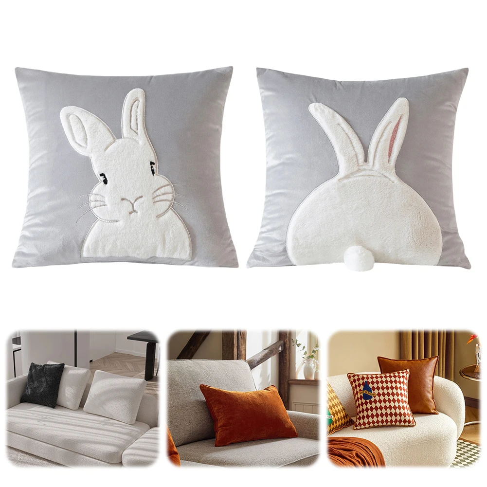 2Pcs Easter Rabbits Throw Pillow Cover 45x45cm Bunny Soft Cushion Case Plush Rabbit Embroidered Pillowcase for Home Decor
2Pcs Easter Rabbits Throw Pillow Cover 45x45cm Bunny Soft Cushion Case Plush Rabbit Embroidered Pillowcase for Home Decor