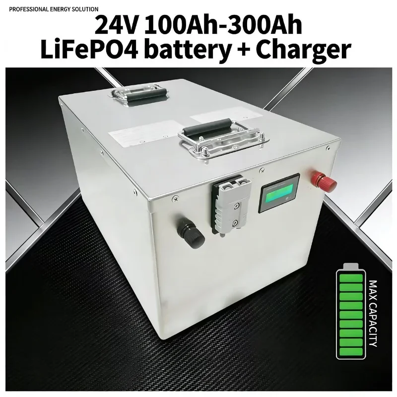 Аккумулятор LiFePO4 24 В, 100–300 Ач с Bluetooth BMS, аккумуляторная батарея глубокого цикла, без налогов, совместимость с солнечной батареей/фургоном/дома/лодочкой
Аккумулятор LiFePO4 24 В, 100–300 Ач с Bluetooth BMS, аккумуляторная батарея глубокого цикла, без налогов, совместимость с солнечной батареей/фургоном/дома/лодочкой