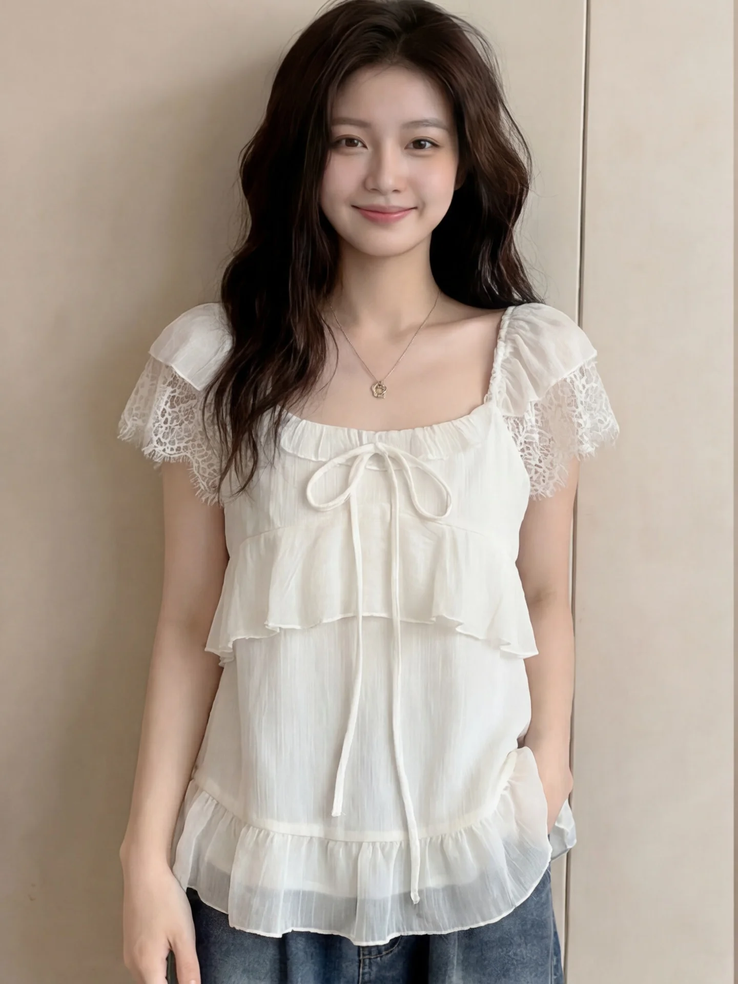 French Style Breathable Lace Shirt Women's Summer Short Sleeve Square Collar Fairy Skirt Snowflake Doll Shirt Skin Friendly
French Style Breathable Lace Shirt Women's Summer Short Sleeve Square Collar Fairy Skirt Snowflake Doll Shirt Skin Friendly