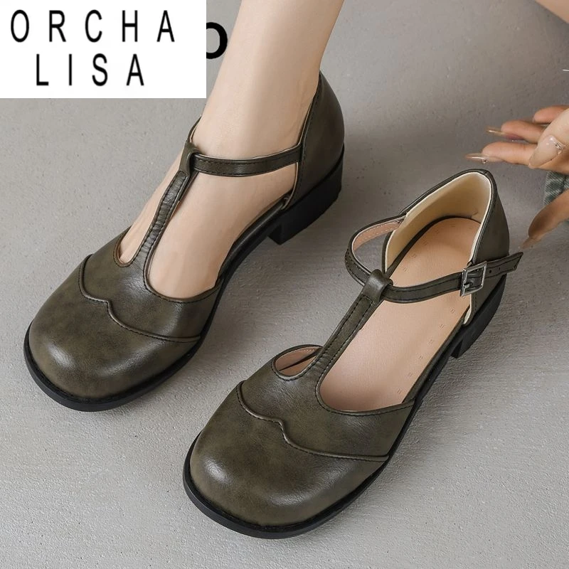 ORCHA LISA Vintage Mary Janes Sandals for Women Round Toe Thick Heels 3.5cm Buckle T-Strap Plus Size 41 42 43 Casual Daily Shoes
ORCHA LISA Vintage Mary Janes Sandals for Women Round Toe Thick Heels 3.5cm Buckle T-Strap Plus Size 41 42 43 Casual Daily Shoes