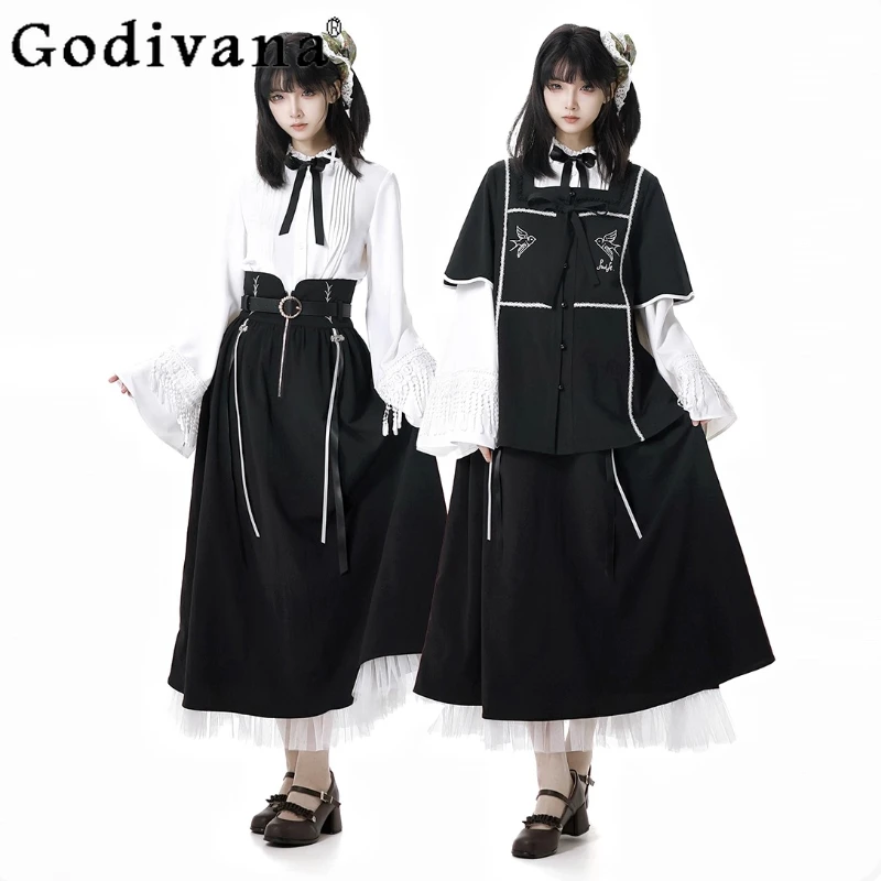 Original Design Japanese Style Sweet Cool Women's Outfits Autumn New Girls Y2k Loose Slim Long Sleeve Shirt Top Long Skirt Set
Original Design Japanese Style Sweet Cool Women's Outfits Autumn New Girls Y2k Loose Slim Long Sleeve Shirt Top Long Skirt Set