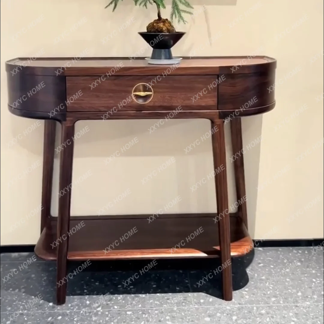 LNew Chinese-style ebony solid wood entrance table, simple entrance table against the wall
LNew Chinese-style ebony solid wood entrance table, simple entrance table against the wall