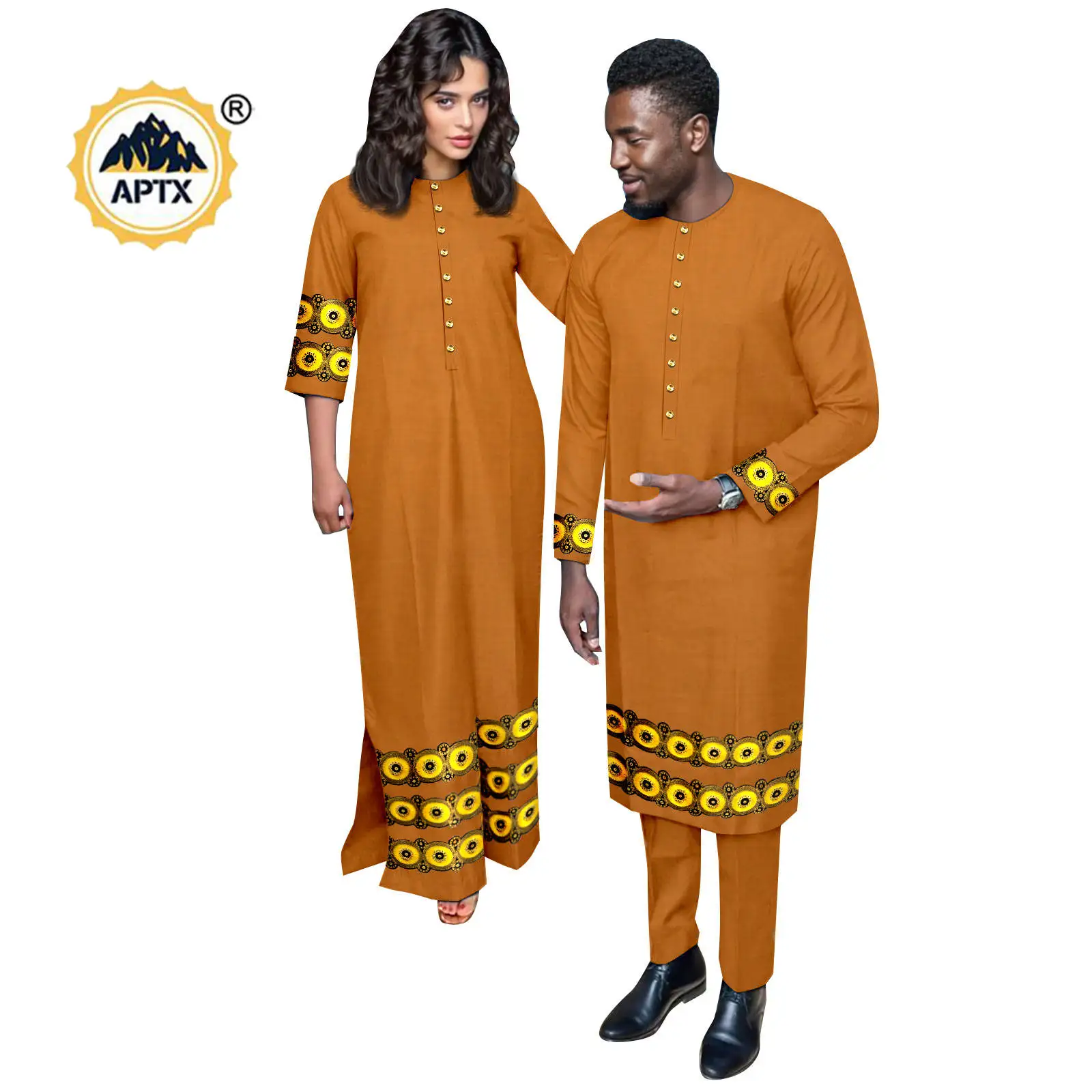 African Appliques Long Dresses for Women Matching Couple Outfits Dashiki Kaftan Men Top Shirts and Pants Sets Muslim Suit 25C028
African Appliques Long Dresses for Women Matching Couple Outfits Dashiki Kaftan Men Top Shirts and Pants Sets Muslim Suit 25C028