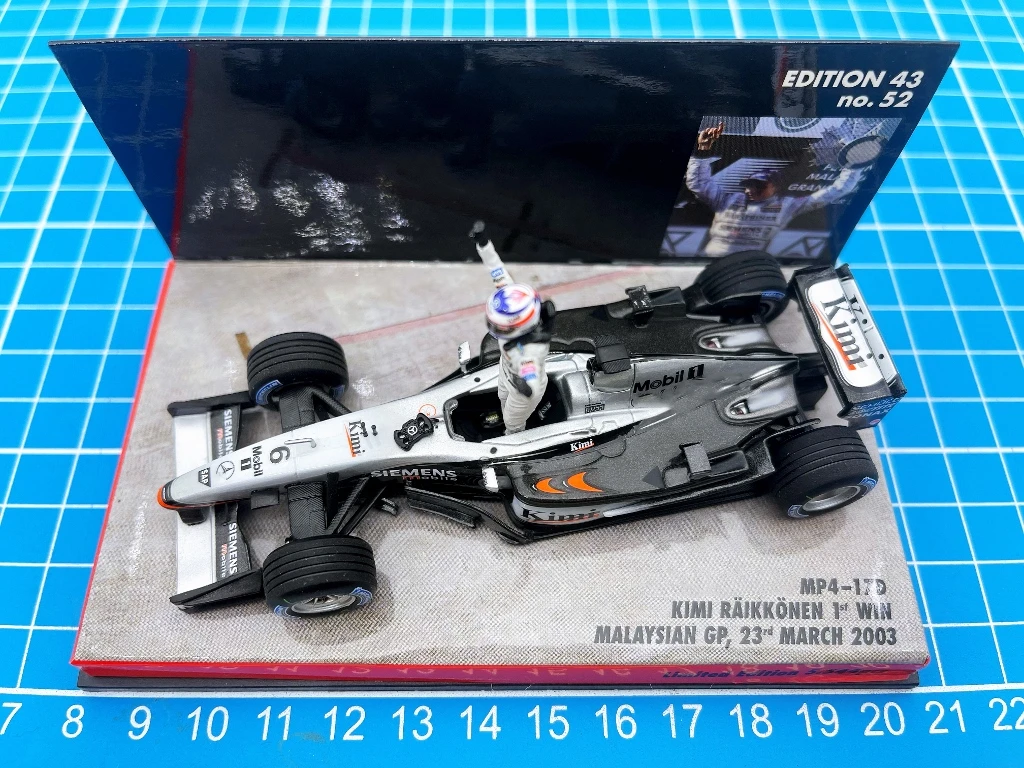 Minichamps 1:43 F1 MP4-17D 2003 Kimi Raikkonen Malaysia Simulation Limited Edition Resin Metal Static Car Model Toy Gift
Minichamps 1:43 F1 MP4-17D 2003 Kimi Raikkonen Malaysia Simulation Limited Edition Resin Metal Static Car Model Toy Gift