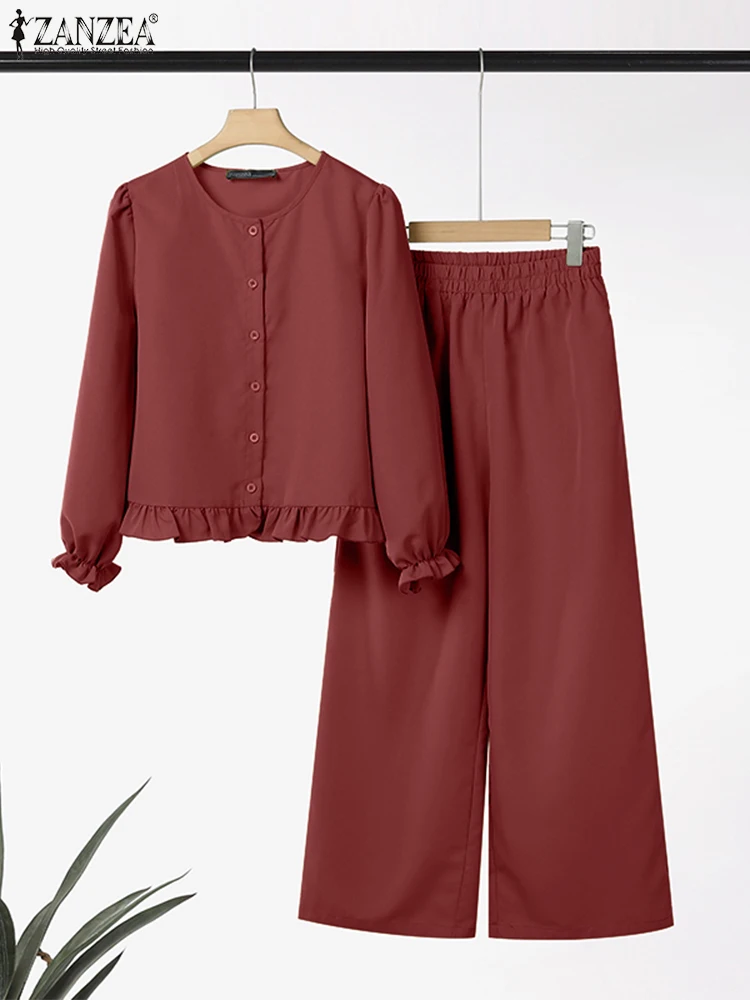 2025 ZANZEA, осенние комплекты из 2 предметов, женские блузки с круглым вырезом и длинными рукавами, брючный костюм, повседневный однотонный рабочий спортивный костюм, одинаковый комплект оверсайз
2025 ZANZEA, осенние комплекты из 2 предметов, женские блузки с круглым вырезом и длинными рукавами, брючный костюм, повседневный однотонный рабочий спортивный костюм, одинаковый комплект оверсайз