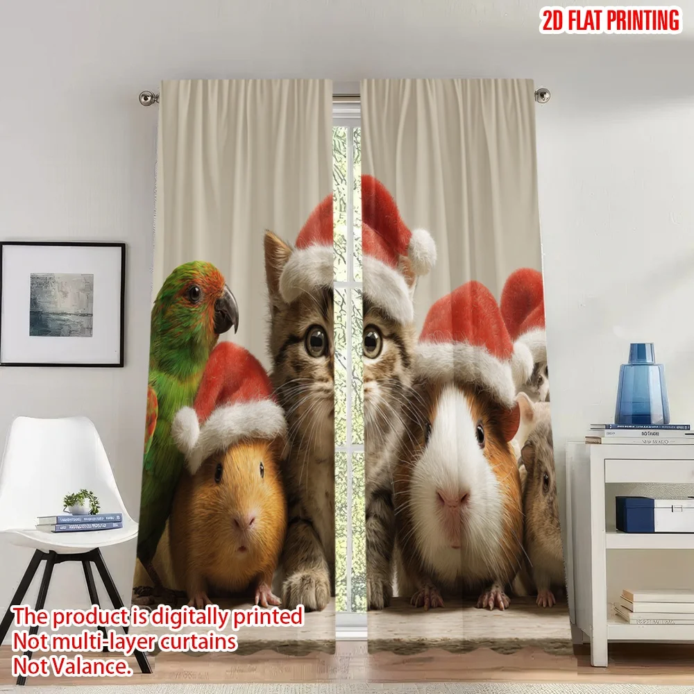 2pcs 2D flat printing Classic Christmas Curtains Cute Animals Christmas Hats Digital Printed Polyester Drapes Holiday
2pcs 2D flat printing Classic Christmas Curtains Cute Animals Christmas Hats Digital Printed Polyester Drapes Holiday