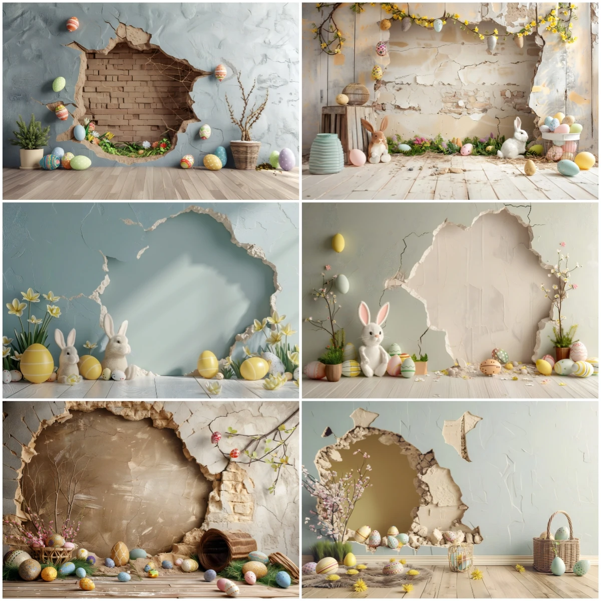 Happy Easter Party Photo Booth Background Big Hole on Wall Eggs Bunny Newborn Baby Shower Prop Kids Photography Studio Backdrops
Happy Easter Party Photo Booth Background Big Hole on Wall Eggs Bunny Newborn Baby Shower Prop Kids Photography Studio Backdrops
