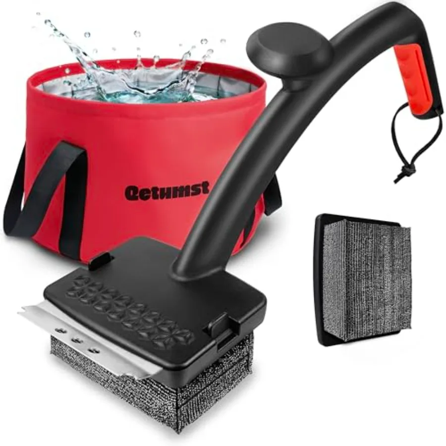 Grill Brush Bristle Free with Collapsible Bucket, Steam BBQ Cleaning Kit and 3 in 1 Scraper, Extra Replaceable Head, Safe Outdo
Grill Brush Bristle Free with Collapsible Bucket, Steam BBQ Cleaning Kit and 3 in 1 Scraper, Extra Replaceable Head, Safe Outdo
