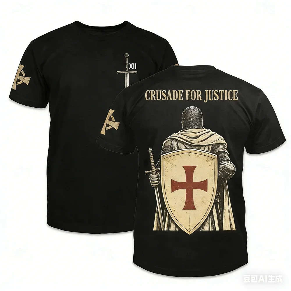 Funny Crusaders Knight 3D Printed Men's T-shirts Street Hip Hop Casual O-neck Loose Tops Christ Jesus Pattern Short Sleeve Tees
Funny Crusaders Knight 3D Printed Men's T-shirts Street Hip Hop Casual O-neck Loose Tops Christ Jesus Pattern Short Sleeve Tees
