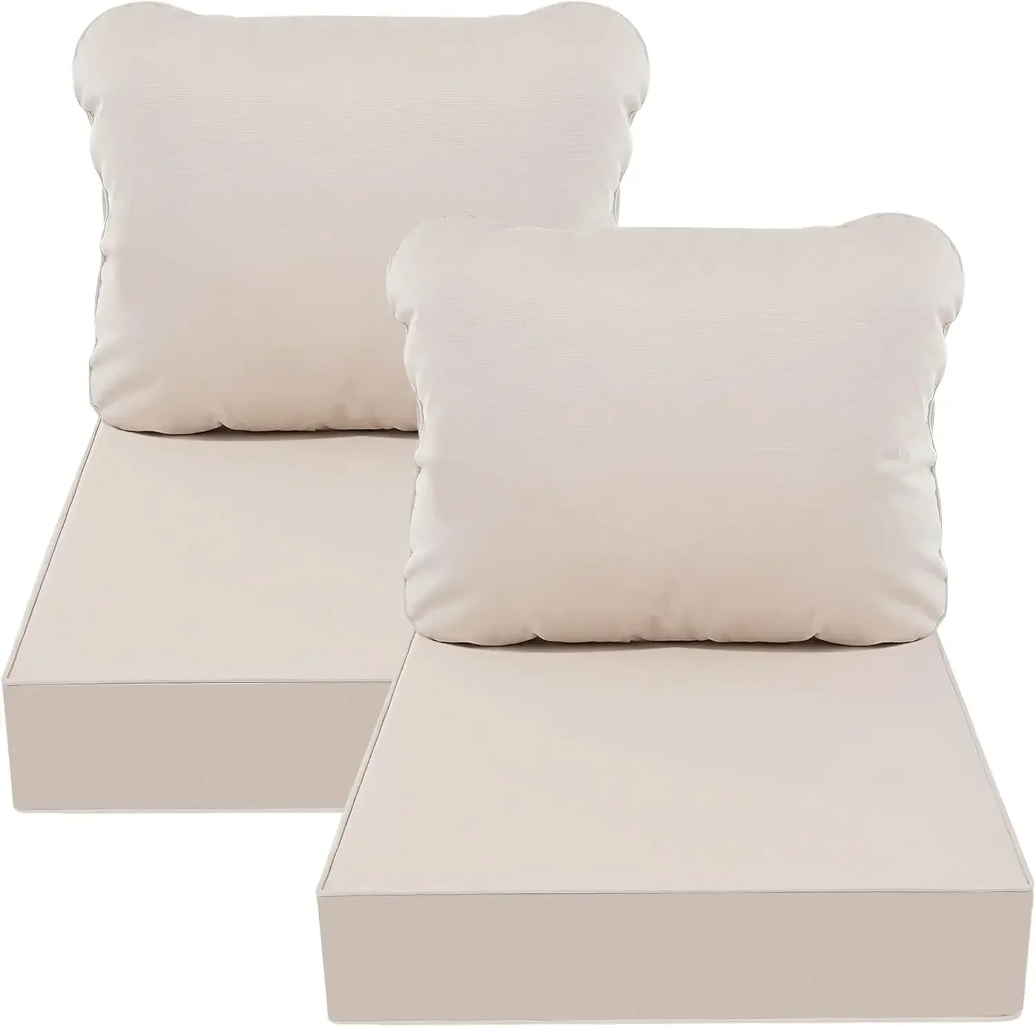 Outdoor Deep Seat Cushions, Waterproof, Fade-Resistant Patio Furniture Replacement Cushions, 24" x 24" x 5", Set of 2, Khaki Bei
Outdoor Deep Seat Cushions, Waterproof, Fade-Resistant Patio Furniture Replacement Cushions, 24" x 24" x 5", Set of 2, Khaki Bei