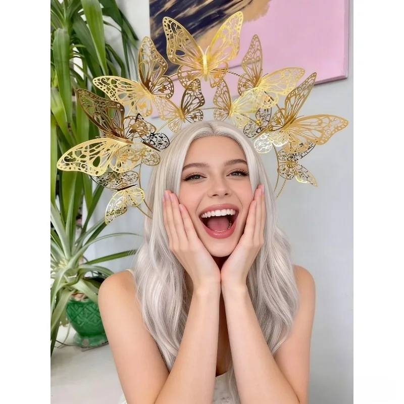 Gold Butterfly Halo Headband–Floating Butterfly Fascinator Tiara for Music Festival,Disco, Wedding&Party Crown.Woman Photography
Gold Butterfly Halo Headband–Floating Butterfly Fascinator Tiara for Music Festival,Disco, Wedding&Party Crown.Woman Photography