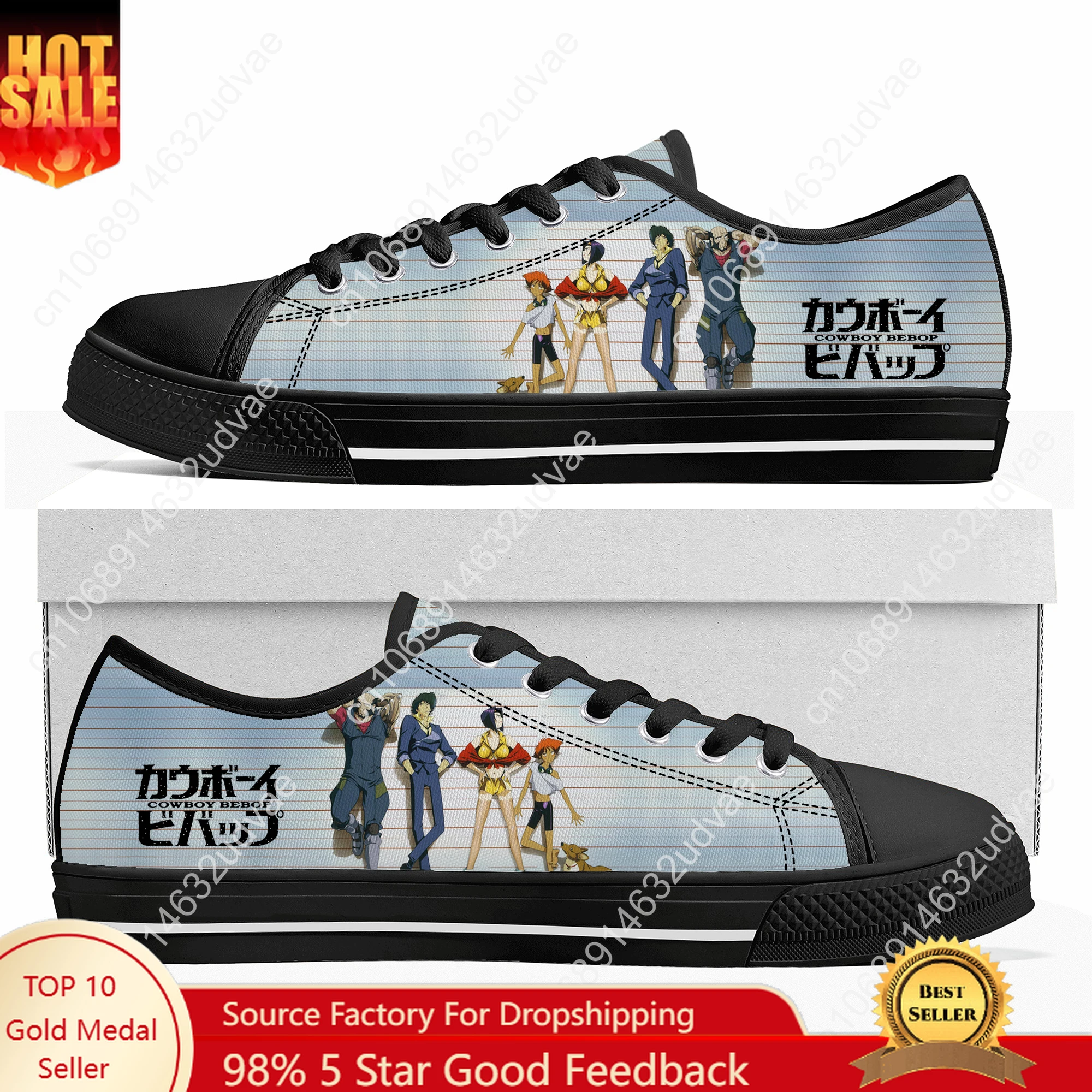 C-Cowboy Bebop Low Top Shoes Men Women Teenager Sneakers Canvas High Quality Sneaker Casual Customized Couple Shoe Black Sole
C-Cowboy Bebop Low Top Shoes Men Women Teenager Sneakers Canvas High Quality Sneaker Casual Customized Couple Shoe Black Sole