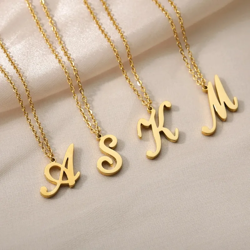 Artistic CursiveStainless Steel 26 Letter Customization for Women Gold Plated Chain Choker Necklace Charm Collar Jewelry
Artistic CursiveStainless Steel 26 Letter Customization for Women Gold Plated Chain Choker Necklace Charm Collar Jewelry
