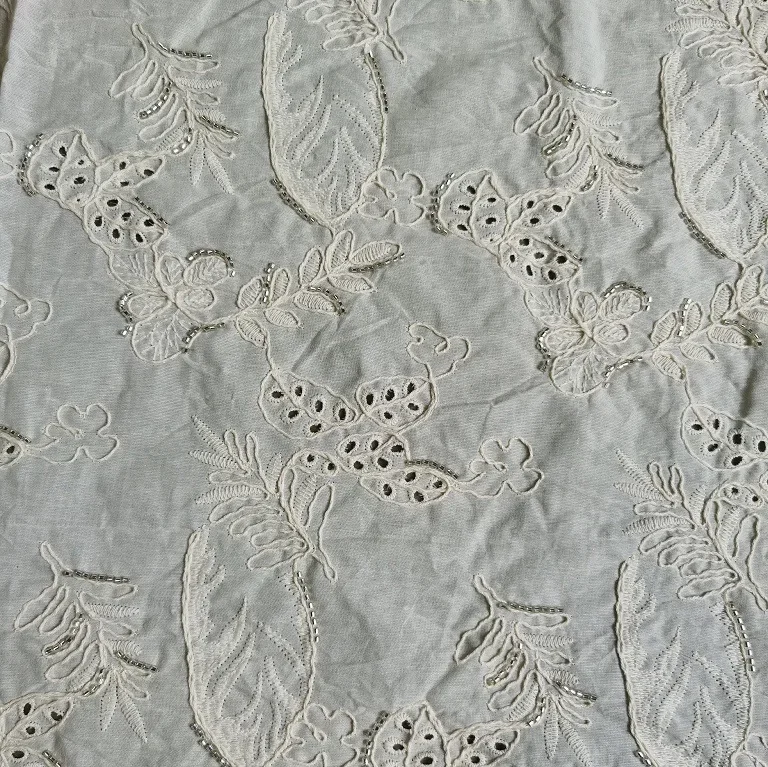 Elegant bright beaded cord embroidery with hollow 3D jacquard cotton fabric, suitable for shirts, dresses, blouses DIY fabric
Elegant bright beaded cord embroidery with hollow 3D jacquard cotton fabric, suitable for shirts, dresses, blouses DIY fabric