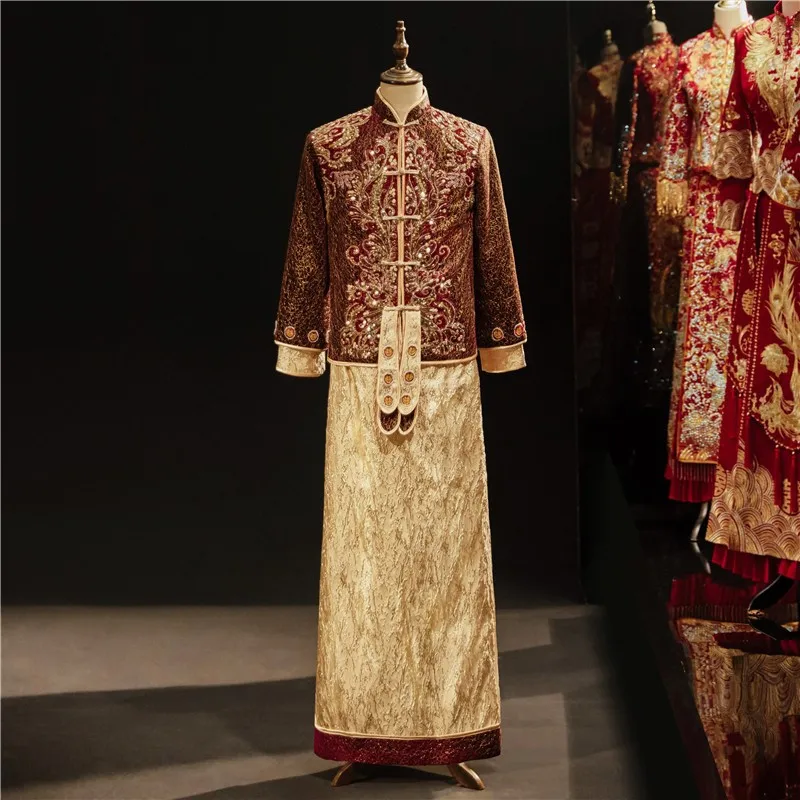 New men's Guxi clothing for Chinese groom toasts
New men's Guxi clothing for Chinese groom toasts