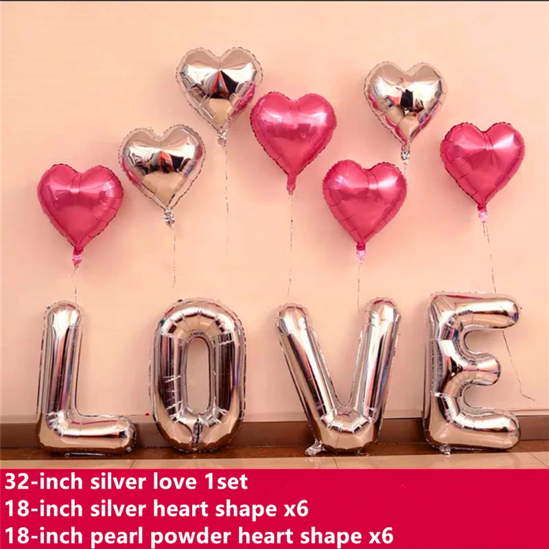 16pcs 32 Inch Silver Love Letter and Small Heart Foil My Wedding Party Supplies Decorations for Home BalloonDecorations Ballon
16pcs 32 Inch Silver Love Letter and Small Heart Foil My Wedding Party Supplies Decorations for Home BalloonDecorations Ballon