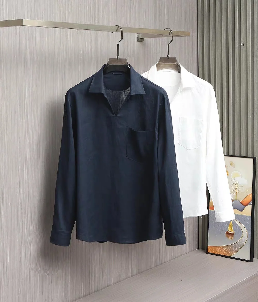 Italian Sle Linen Casual irt Thin Breathable Long Sve Men's Busin Casual irt Comfortable Summer Faion Top
Italian Sle Linen Casual irt Thin Breathable Long Sve Men's Busin Casual irt Comfortable Summer Faion Top